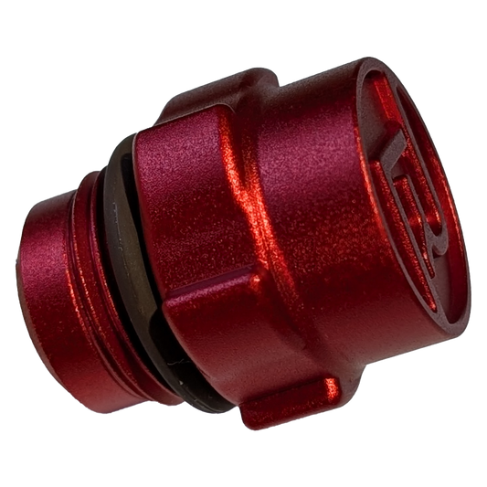 Fast Flow Spout Cap 6061 Aluminum Red Anodized with FKM/Viton Seal